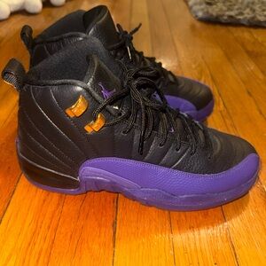 Kid’s Black and Purple High-Top Sneakers